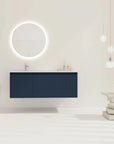 24" Floating Bathroom Vanity with Drop-Shaped Resin Sink – Modern Wall-Mounted Design color: Navy Blue