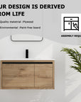 36" floating sink vanity for bathroom made of durable plywood with no assembly required | Ace Decor