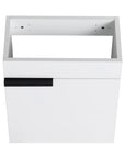 16" white vanity cabinet frame with black handle detail