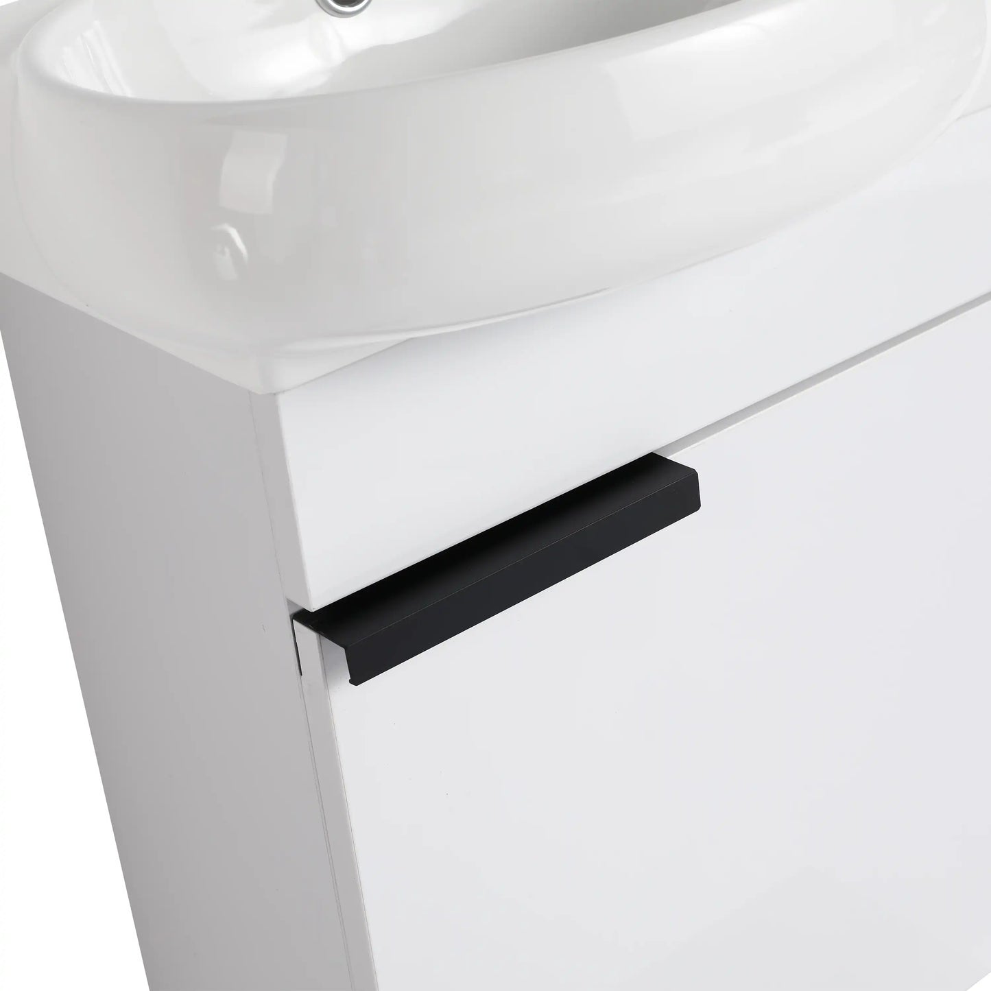 16" Soft-Close Bathroom Vanity with Sink – Ideal for Small Spaces color: Gloss White