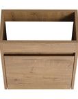 16" single floating bathroom vanity with wood cabinet front and compact sink opening