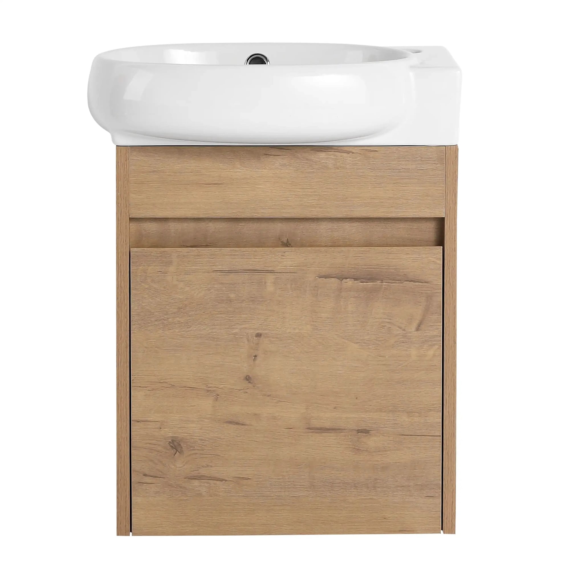 16&quot; Soft-Close Bathroom Vanity with Sink – Ideal for Small Spaces color: Imitative Oak