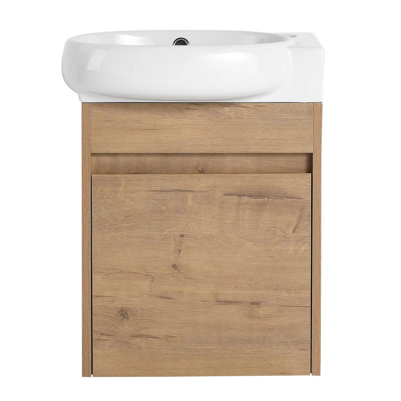 Nara 16'' Compact Vanity with Sink - Imitative Oak Finish