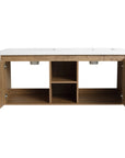 48 inch wall mounted bathroom vanity with sink with adjustable interior shelves and open center compartment | Ace Decor