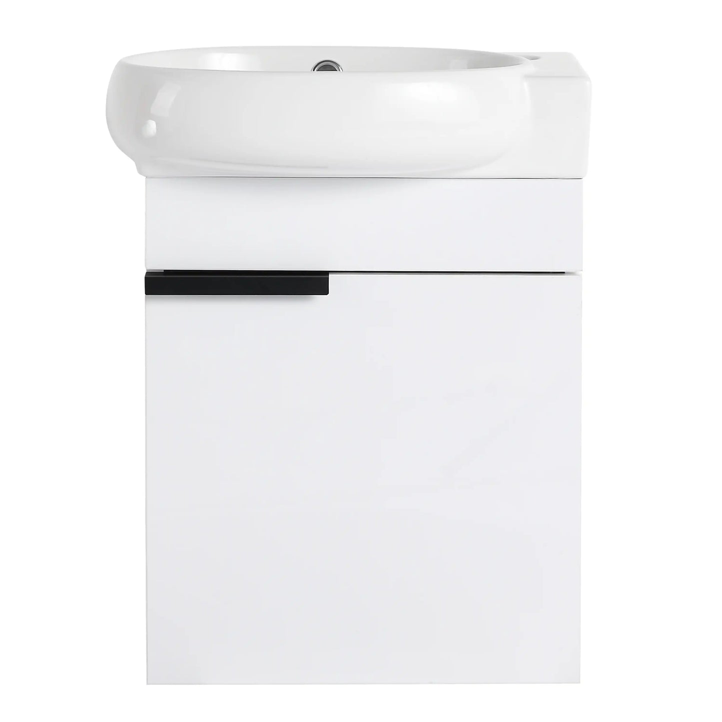 16" Soft-Close Bathroom Vanity with Sink – Ideal for Small Spaces color: Gloss White