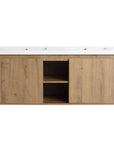 48" Freestanding Bathroom Vanity with Double Sinks & Soft Close Doors color: Imitative Oak