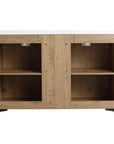 Interior cabinet layout of a 48 inch vanity for bathroom with spacious compartments designed for plumbing clearance and storage | Ace Decor