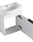 16" Soft-Close Bathroom Vanity with Sink – Ideal for Small Spaces color: Gloss White