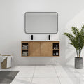 48" Freestanding Bathroom Vanity with Double Sinks & Soft Close Doors color: Imitative Oak