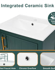 bathroom vanity cabinet open shelf color:green