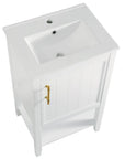 20" white bathroom vanity unit top view with sink | Ace Decor