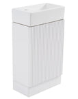 18.6" tiny vanity bathroom cabinet with sink, front angled view | Ace Decor