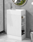 Bathroom Vanity Cabinet with Sink Two-tier Shelf COLOR:white