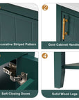 bathroom vanity cabinet open shelf color:green