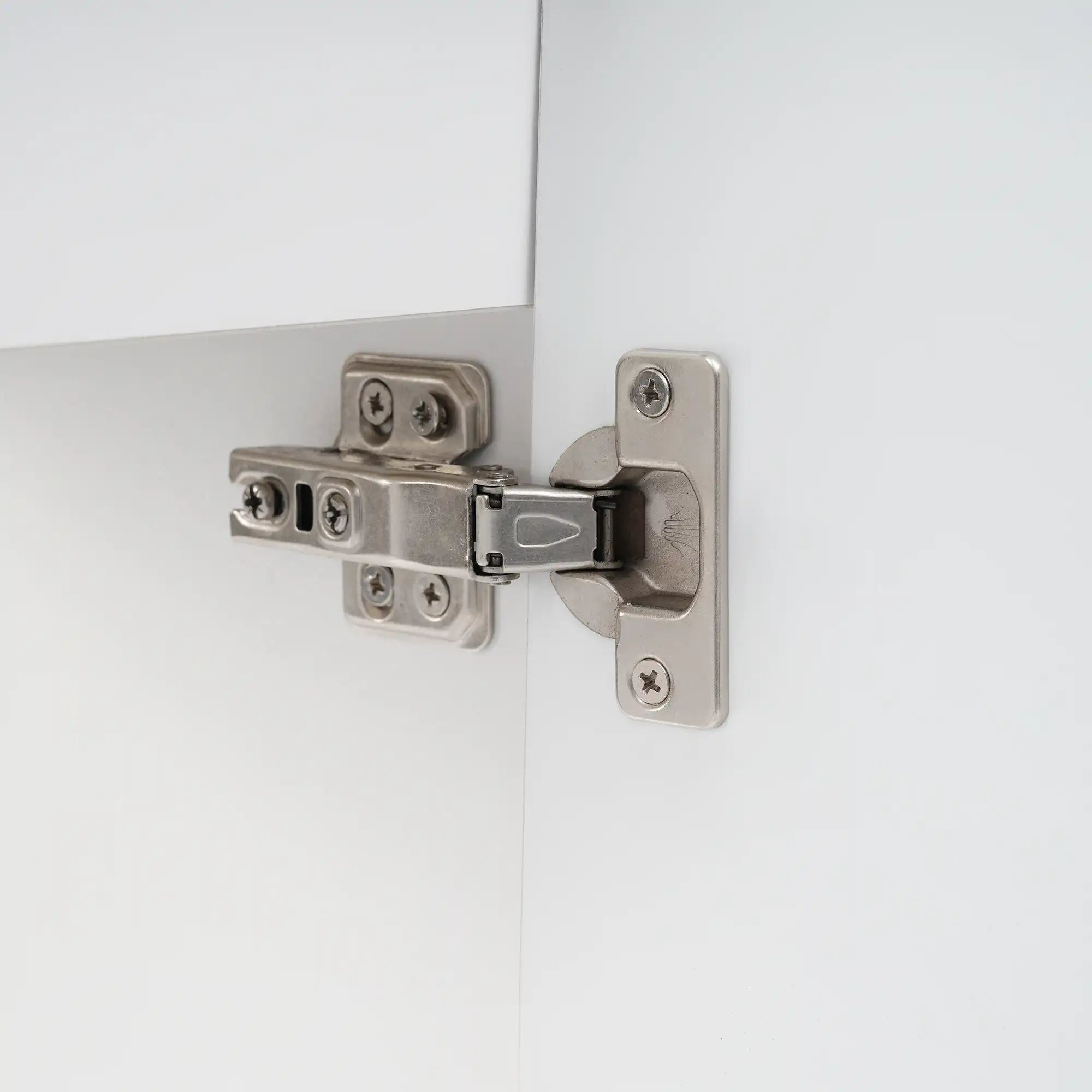 18.6" tiny vanity bathroom cabinet soft-close hinge detail | Ace Decor