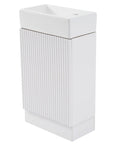 18.6" tiny vanity bathroom cabinet with integrated sink, angled view | Ace Decor