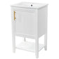 bathroom vanity cabinet open shelf color:white