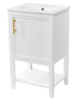 bathroom vanity cabinet open shelf color:white