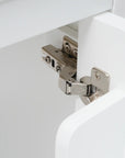 20" white bathroom vanity unit soft-close hinge detail | Ace Decor