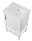 20" white bathroom vanity unit top view with sink | Ace Decor