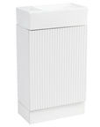 18.6" tiny vanity bathroom cabinet with sink, front angled view | Ace Decor