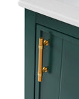 bathroom vanity cabinet open shelf color:green