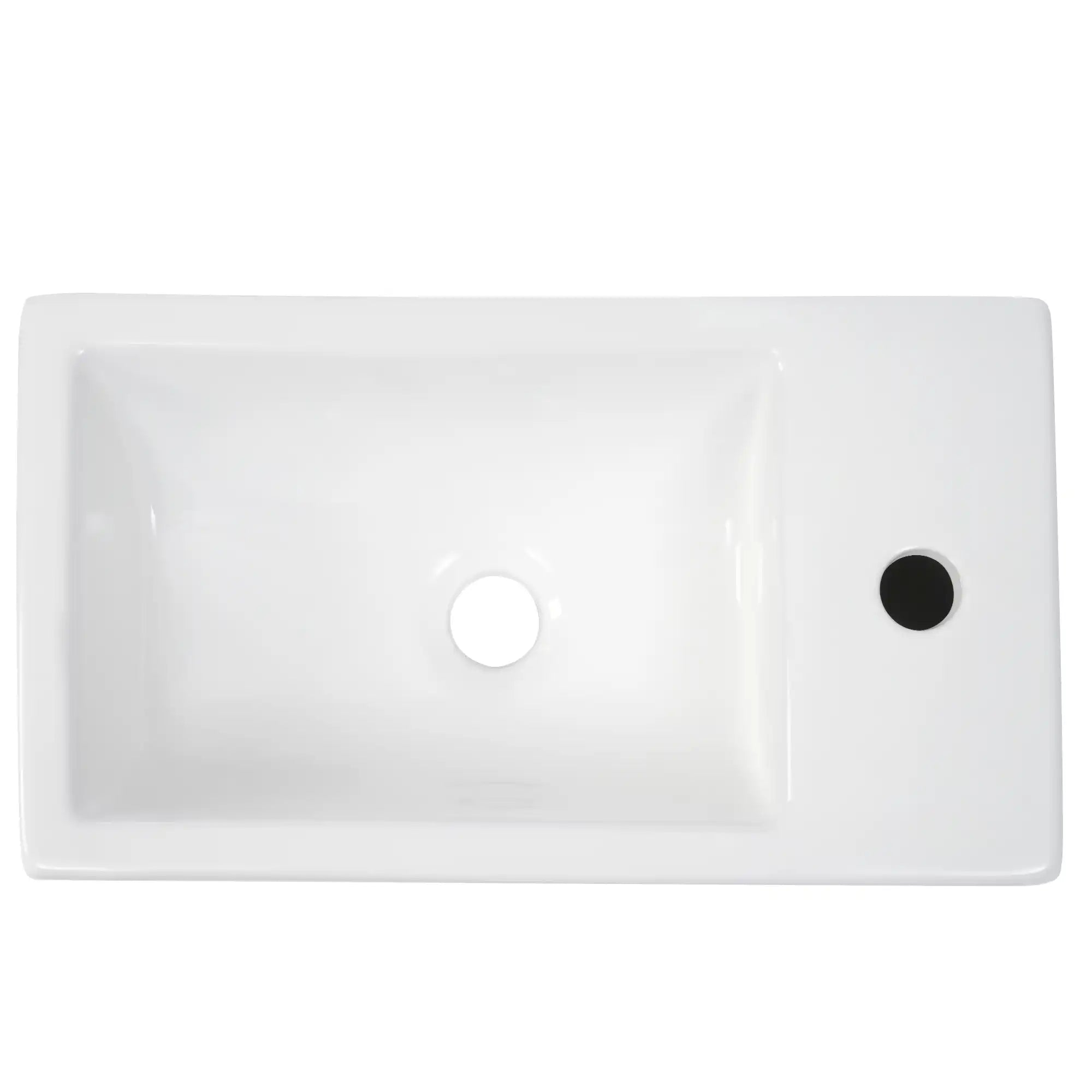 18.6" tiny vanity bathroom integrated sink, top view | Ace Decor