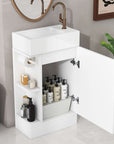 Bathroom Vanity Cabinet with Sink Two-tier Shelf COLOR:white