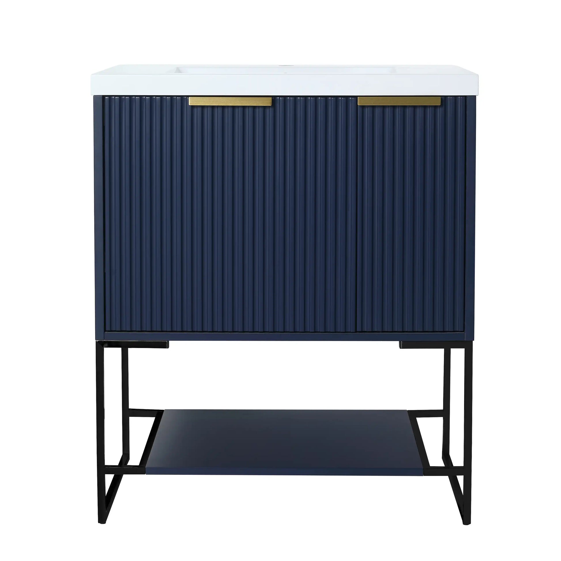 Freestanding Bathroom Vanity with Resin Basin - Modern and Elegant color: Navy Blue