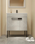 Bathroom Vanity With Sink, Freestanding Bathroom Vanity or Floating is Optional Conversion color: Cement Grey | size:30 inch