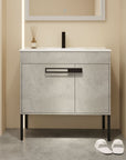 Bathroom Vanity With Sink, Freestanding Bathroom Vanity or Floating is Optional Conversion color: Cement Grey | size:36 inch