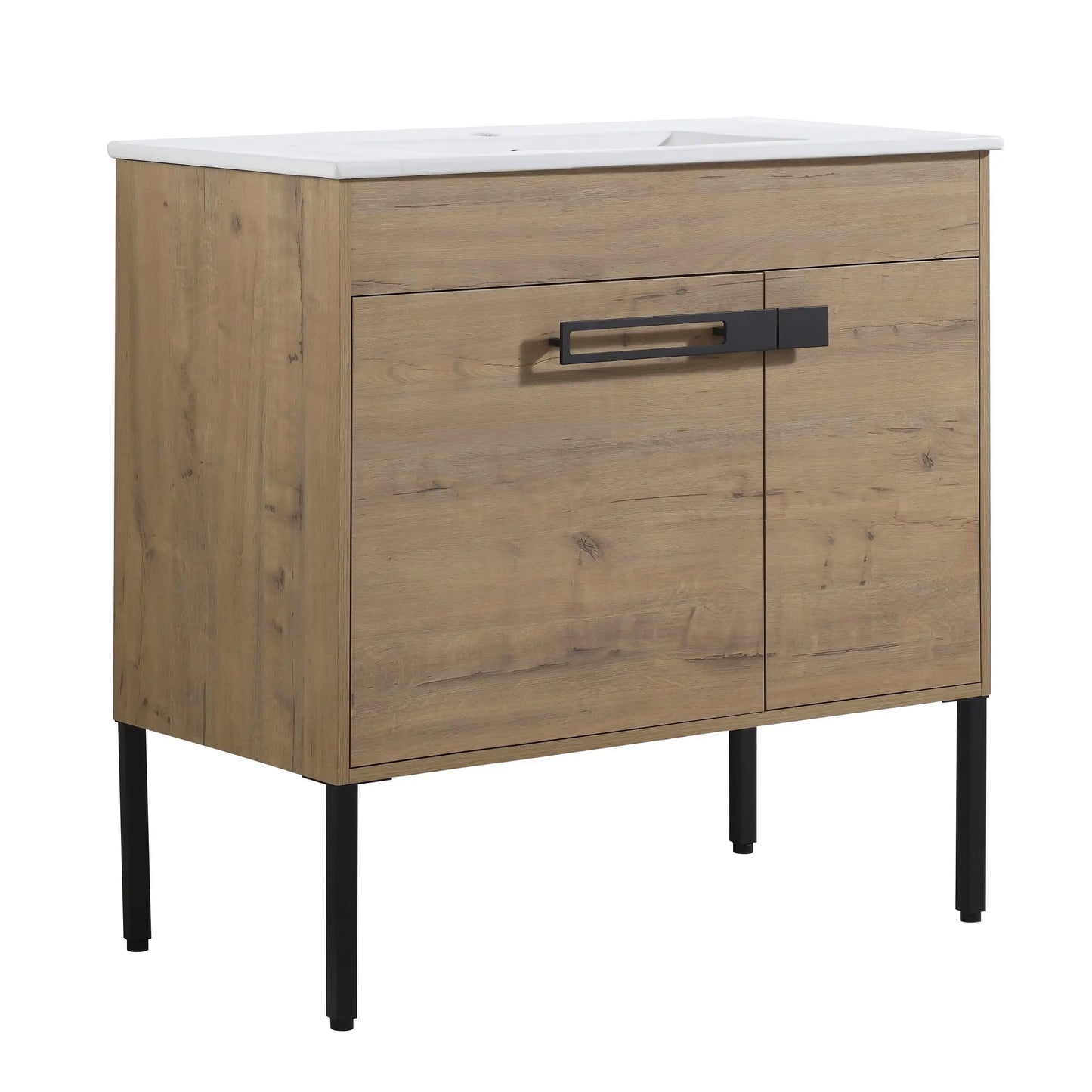 Bathroom Vanity With Sink, Freestanding Bathroom Vanity or Floating is Optional Conversion color: Imitative Oak | size:36 inch