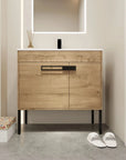 Bathroom Vanity With Sink, Freestanding Bathroom Vanity or Floating is Optional Conversion color: Imitative Oak | size:36 inch