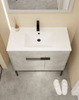 Bathroom Vanity With Sink, Freestanding Bathroom Vanity or Floating is Optional Conversion color: Cement Grey | size:36 inch