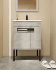 Bathroom Vanity With Sink, Freestanding Bathroom Vanity or Floating is Optional Conversion color: Cement Grey | size:24 inch