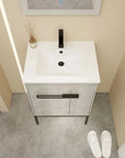 Bathroom Vanity With Sink, Freestanding Bathroom Vanity or Floating is Optional Conversion color: Cement Grey | size:24 inch