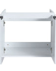 24 inch wall mounted vanity open cabinet showing spacious interior storage space | Ace Decor