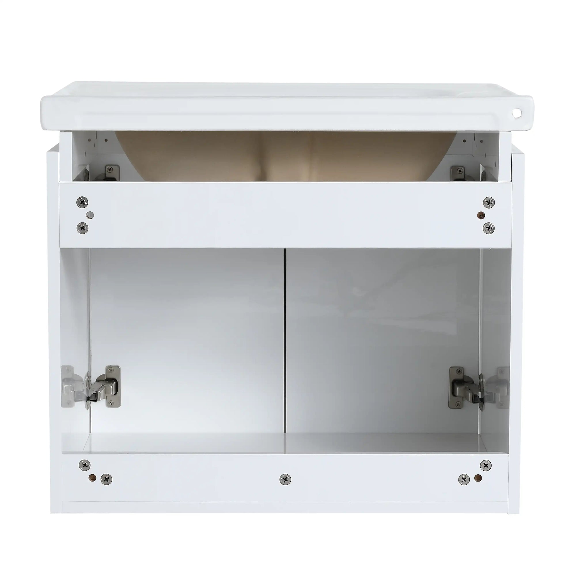 24 inch wall mounted vanity interior cabinet structure with spacious storage compartment | Ace Decor
