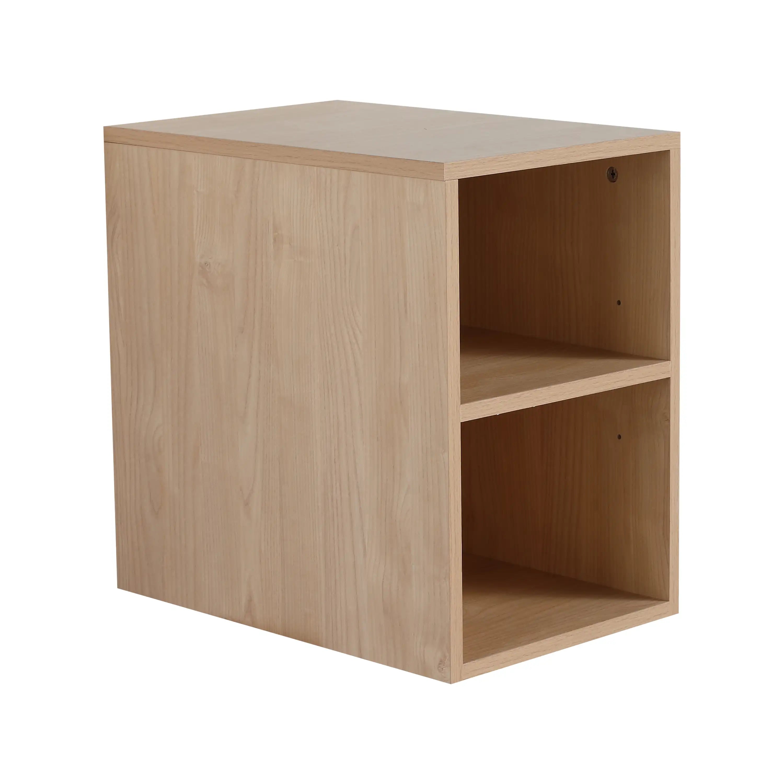Civetta-Plain bathroom vanity featuring 12 inch wood finish open storage shelf.