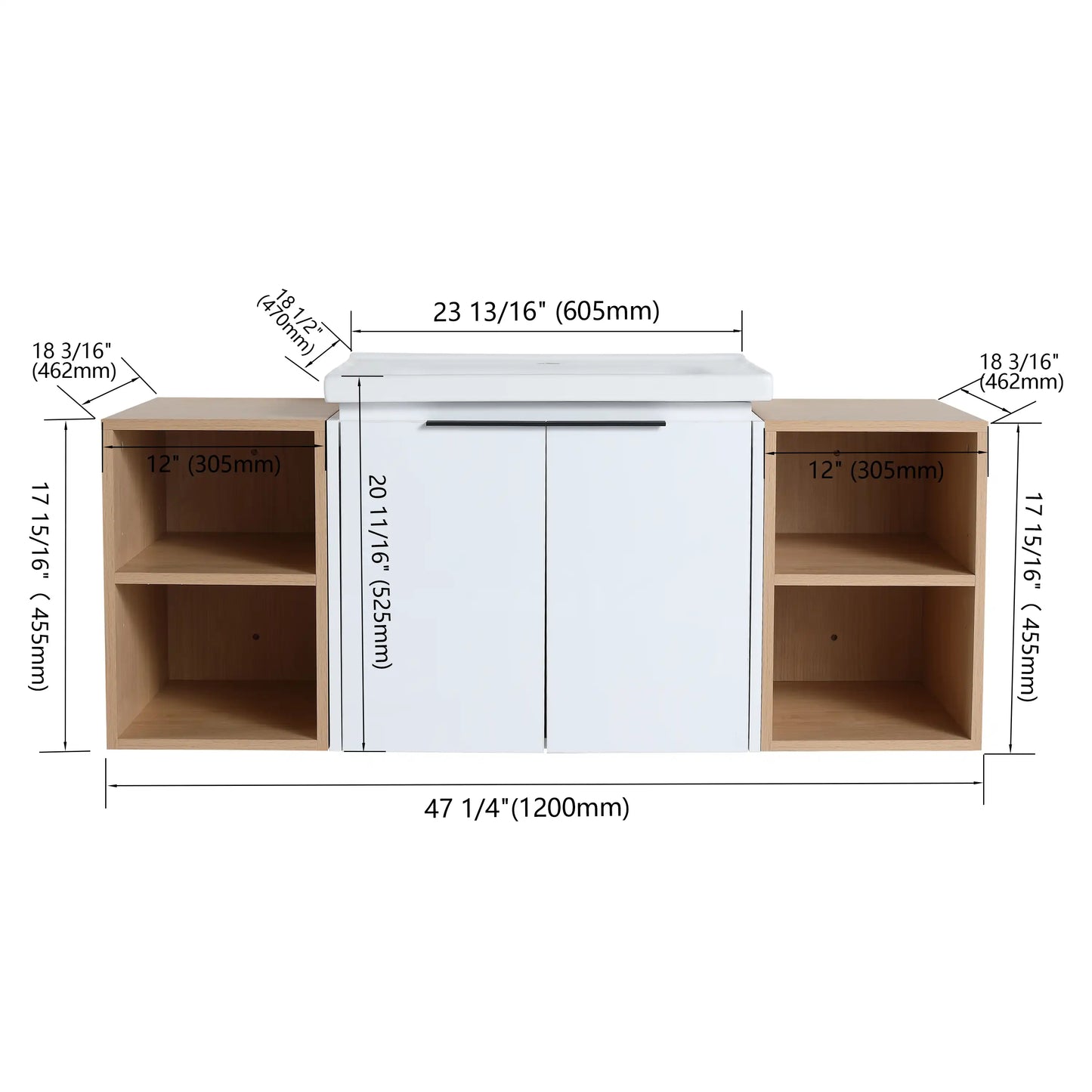 24" Soft Close Bathroom Vanity with Sink - Ideal for Small Spaces size: 48 X 19