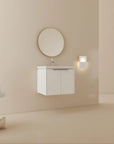24 inch wall mounted vanity modern floating bathroom cabinet with mirror and faucet | Ace Decor