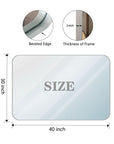 Glossy Brushed Silver Wall Mirror - Rounded Rectangle, Metal Frame size: 40 X 30