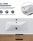 30" oak bathroom vanity with integrated sink showing stain-resistant surface and clean-lined basin detail | Ace Decor