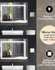 Glossy Brushed Silver LED Bathroom Mirror with Anti-Fog & Dimmable Lighting size: 32 X 24