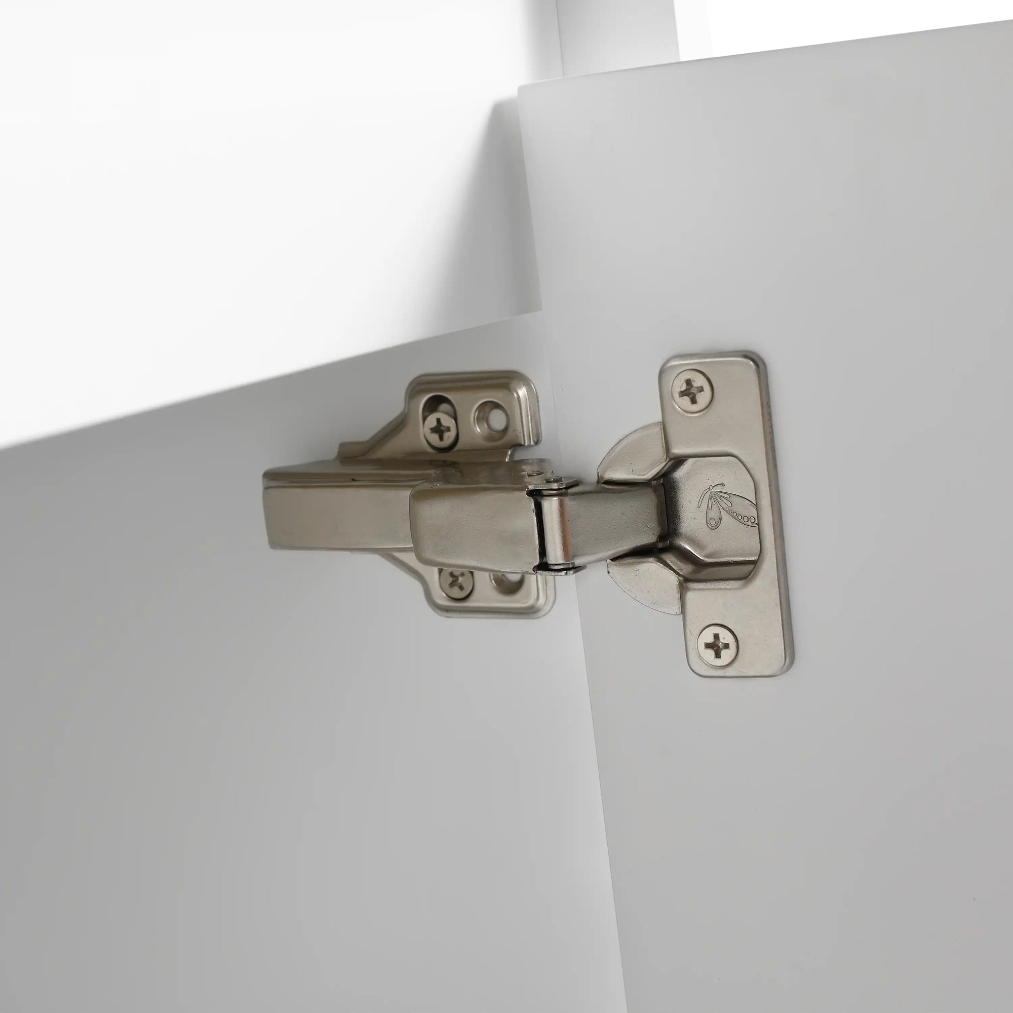 24&quot;–48&quot; White Wall-Mounted Bathroom Vanity with Drop-Shaped Resin Sink &amp; Soft-Close Doors