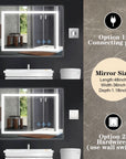 Glossy Brushed Silver LED Bathroom Mirror with Anti-Fog & Dimmable Lighting size: 48 X 36