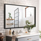 Glossy Black Rectangular Bathroom Mirror with Metal Frame color: Black