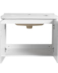 Back view of 28 inch small floating vanity showing open plumbing space | Ace Decor