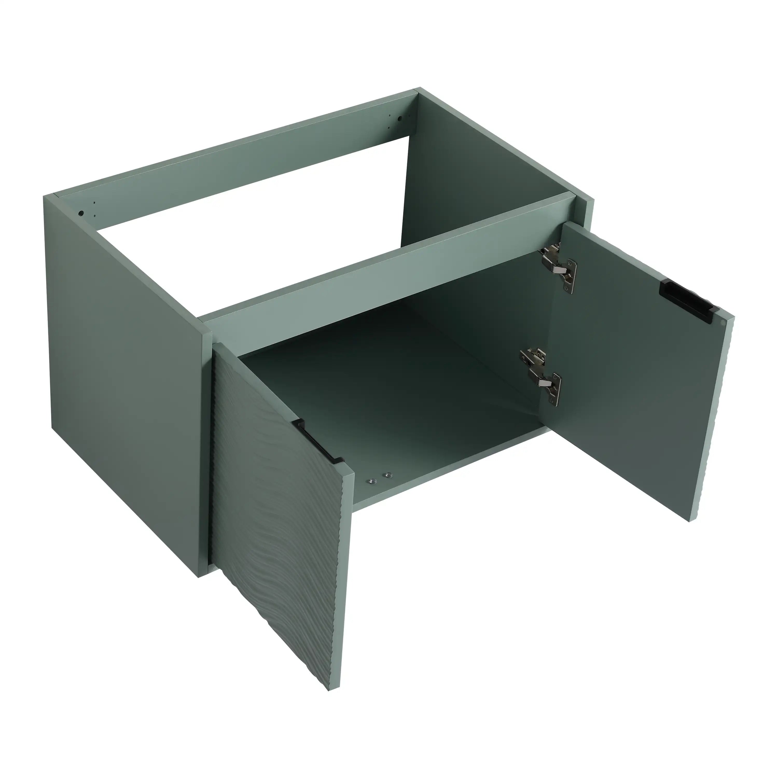 30'' Mint Green Floating Bathroom Vanity with Unique Drop-Shaped Sink & Soft-Close Doors