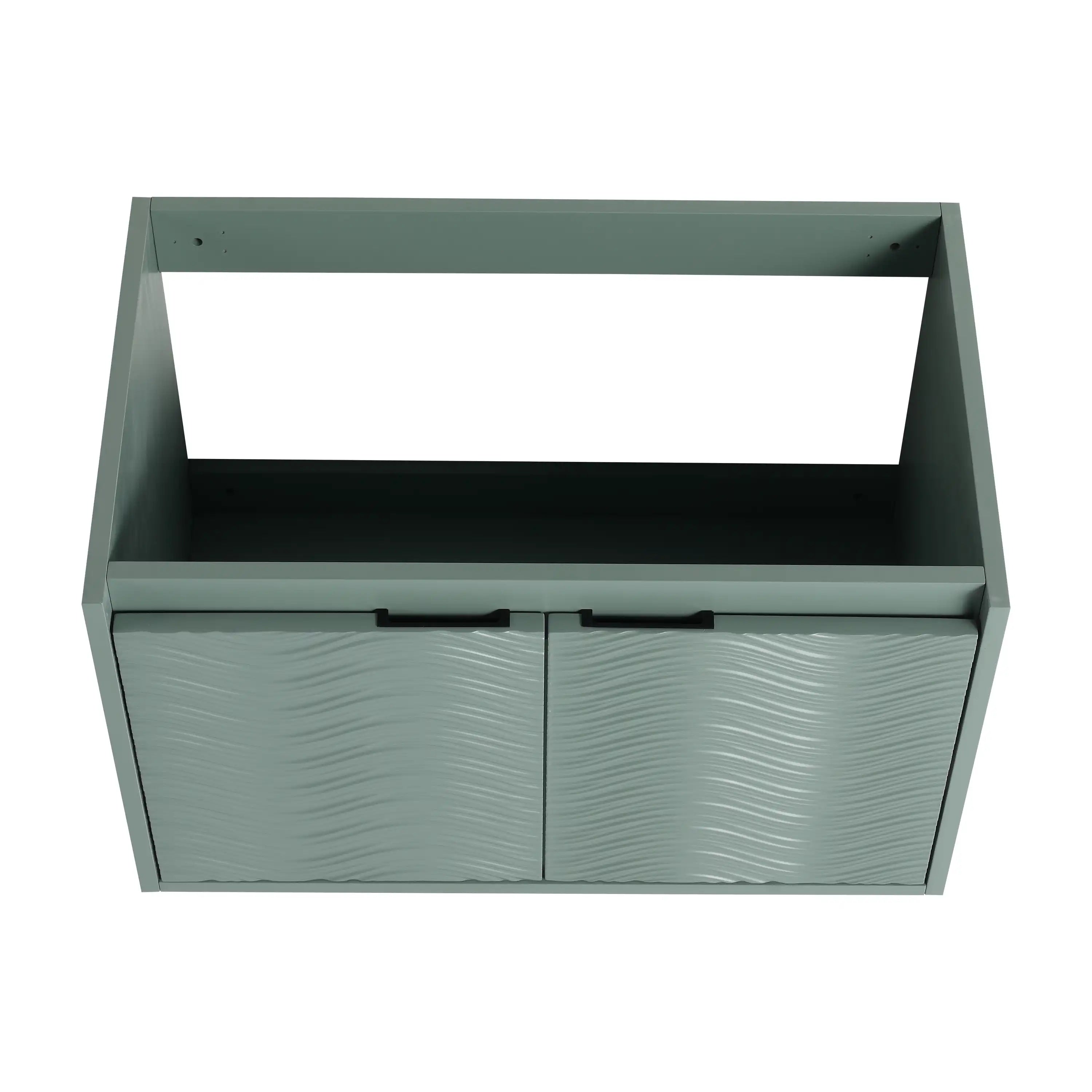 30'' Mint Green Floating Bathroom Vanity with Unique Drop-Shaped Sink & Soft-Close Doors
